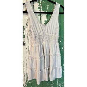 Altar’d State Mini Dress Linen Blend Light Beige Size Small ruffles